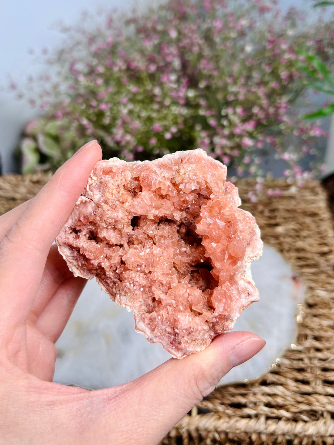Grade AAA Argentinian Pink Amethyst Geode, Heart Chakra Healing, Soul Comforting 162g