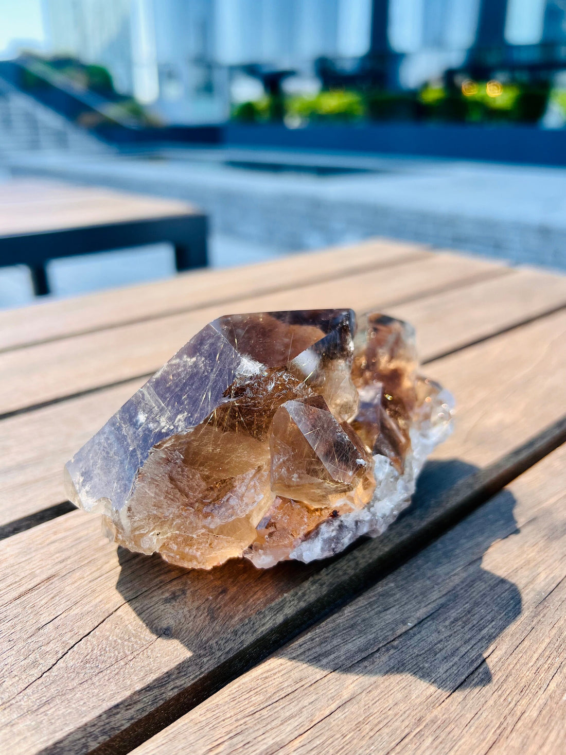 Grade AAA Natural Golden Rutile Smoky Quartz Cluster - A Marvel of Light and Energy, 455g