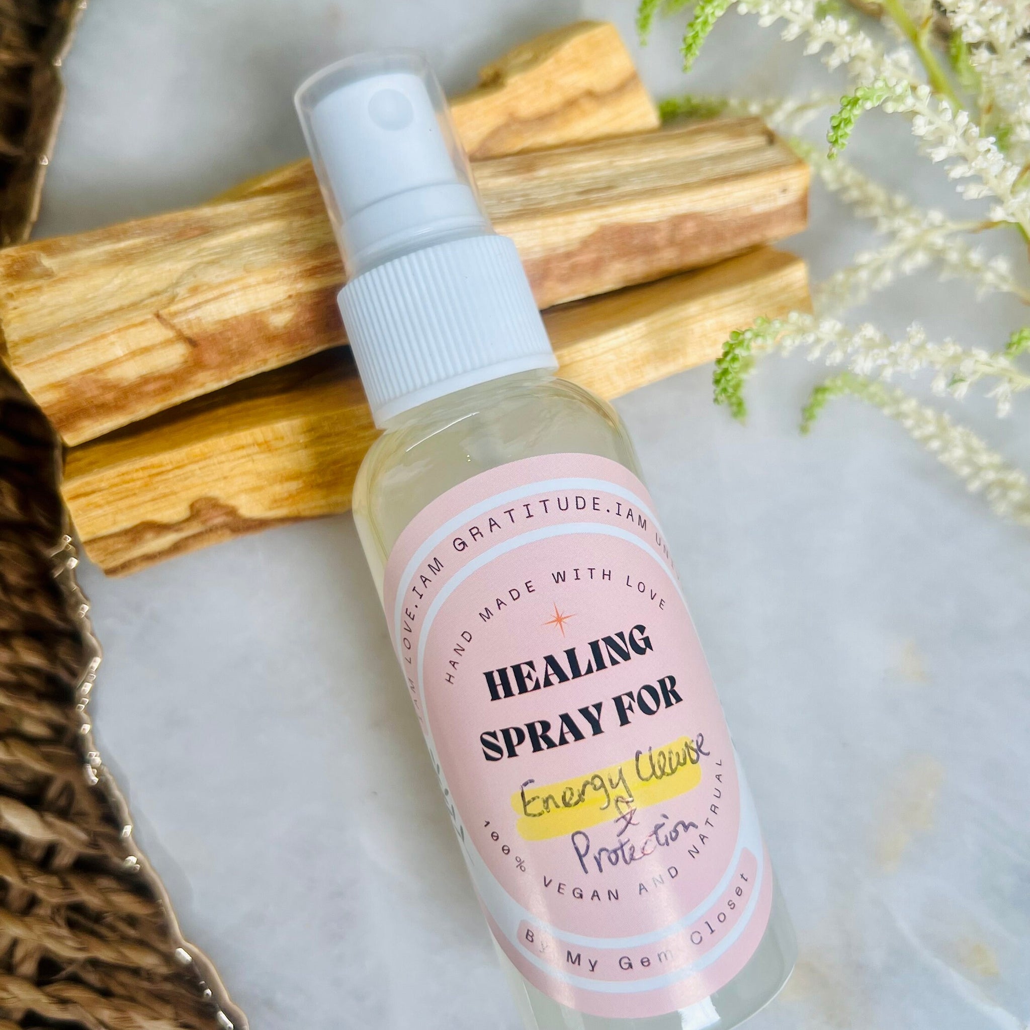 Natural Aromatic Energy Healing Sprays with Amazon Jungle Essences, Moon Water, Crystals and Essential oils, 50ml, 100% Vegan, Customisable