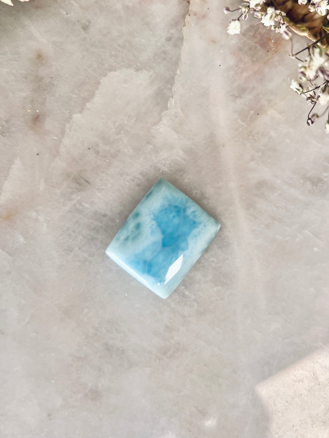 Grade AA 100% Natural Larimar Cabochon from Dominican Republic, Communicate with Confidence, Good Luck Crystal 9g
