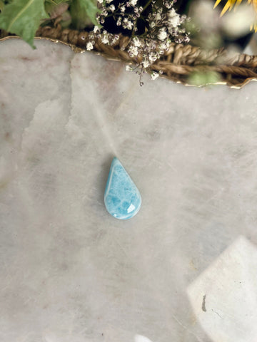 Grade AA 100% Natural Larimar Teardrop Cabochon from Dominican Republic 8g - LTB01