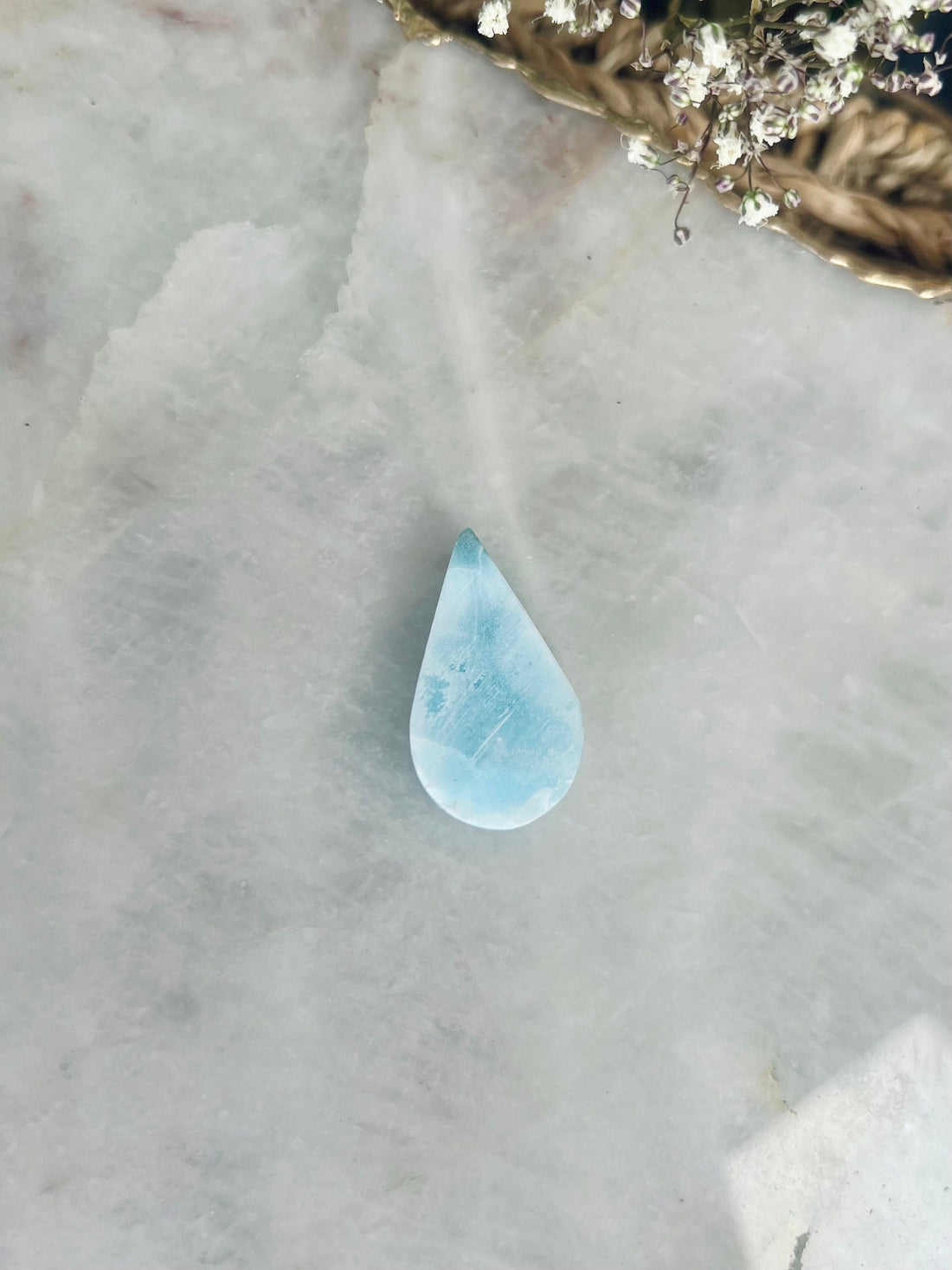 Grade AA 100% Natural Larimar Teardrop Cabochon from Dominican Republic 8g - LTB01