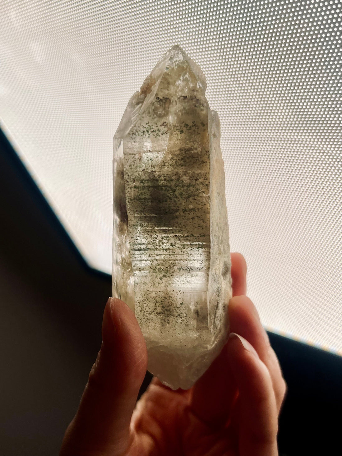 AAA Natural Chlorite Lemurian Quartz 152g, Self Healed, Starseed Quartz Wand,  Extra Quality CS06