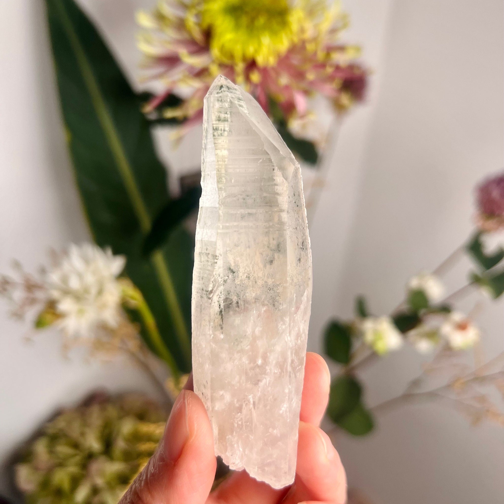 Grade AAA Natural Chlorite Lemurian Quartz 72g, Starseed Quartz Wand, Extra Quality CS07