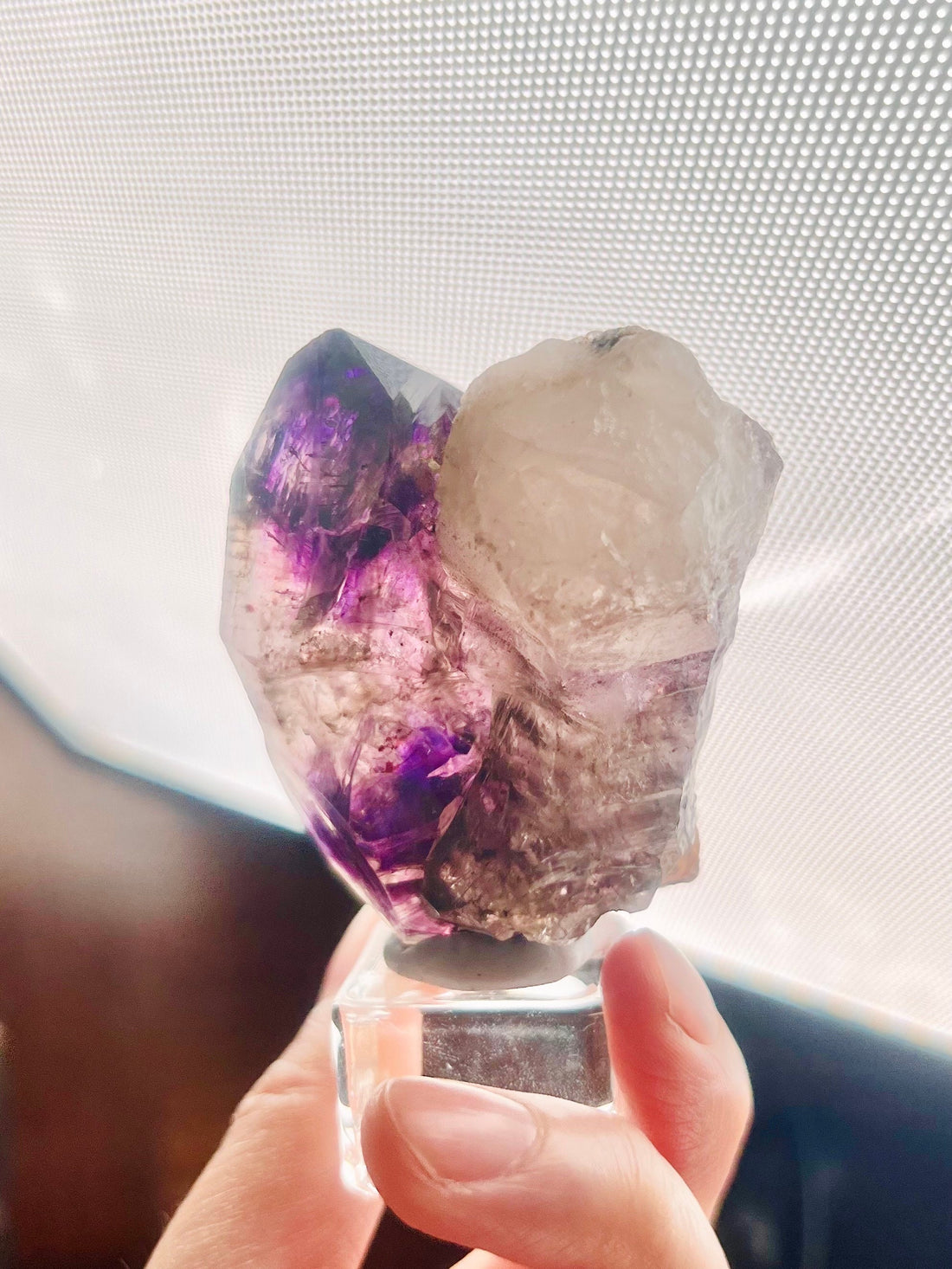 Grade AAA Rare Super Seven Enhydro Elestial Crystal Specimen, Water Inclusion Quartz,Sacred Stone 124g -ESS11