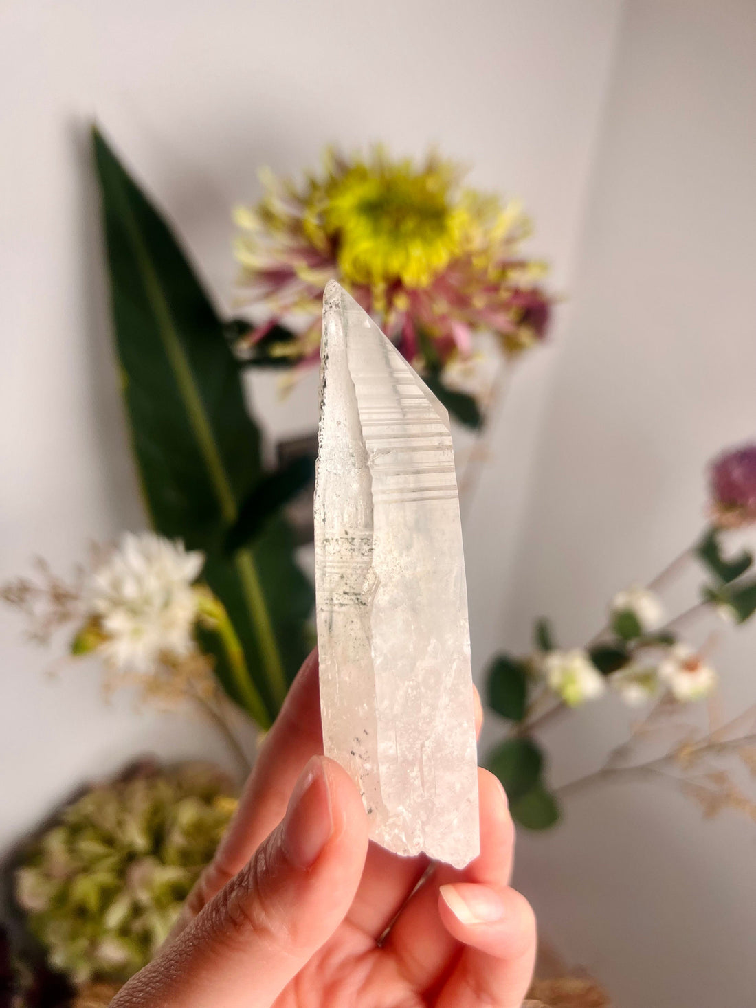 Grade AAA Natural Chlorite Lemurian Quartz 72g, Starseed Quartz Wand, Extra Quality CS07