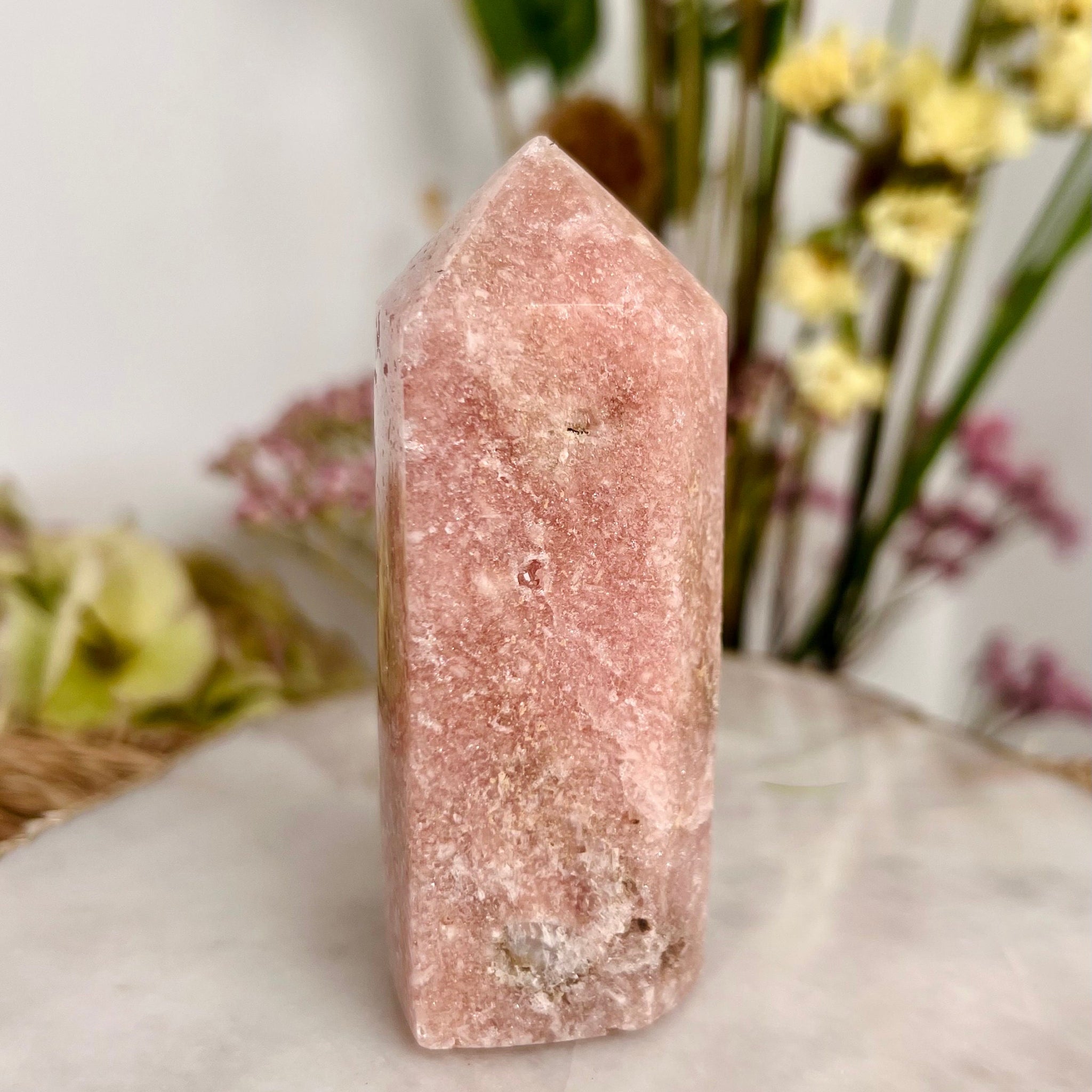 Grade AAA  Pink Amethyst Tower, Full body sparkles, Heart Chakra Healing,Unconditional Love Crystal 155g PAT01