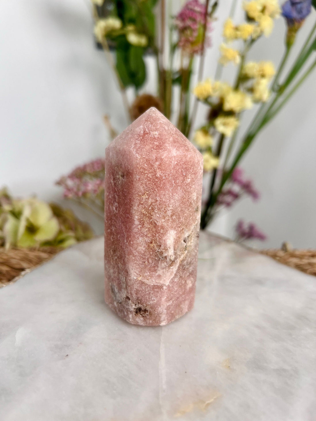 Grade AAA  Pink Amethyst Tower, Full body sparkles, Heart Chakra Healing,Unconditional Love Crystal 155g PAT01