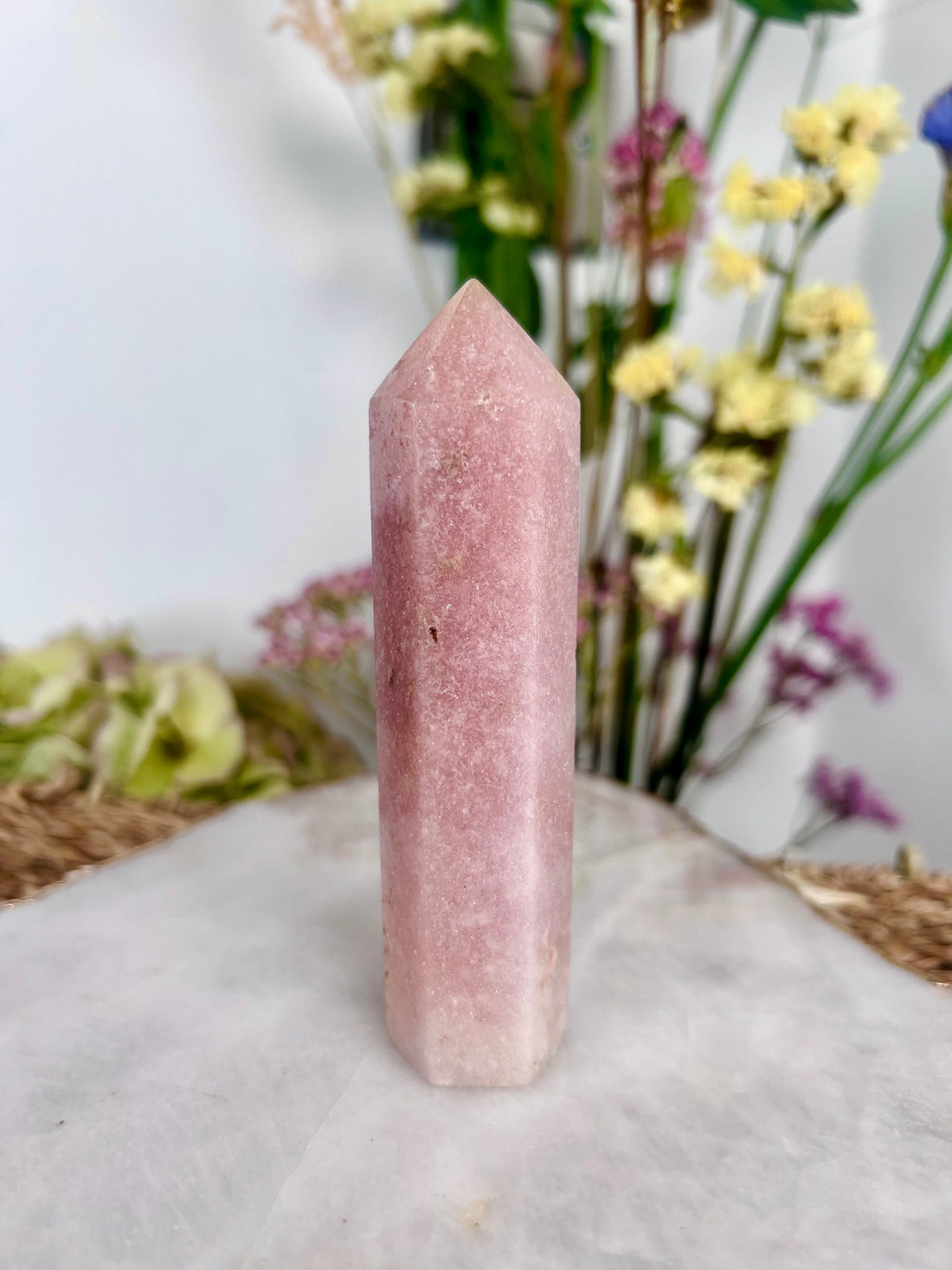 Grade AAA  Pink Amethyst Tower, Full body sparkles, Heart Chakra Healing,Unconditional Love Crystal 120g PAT04