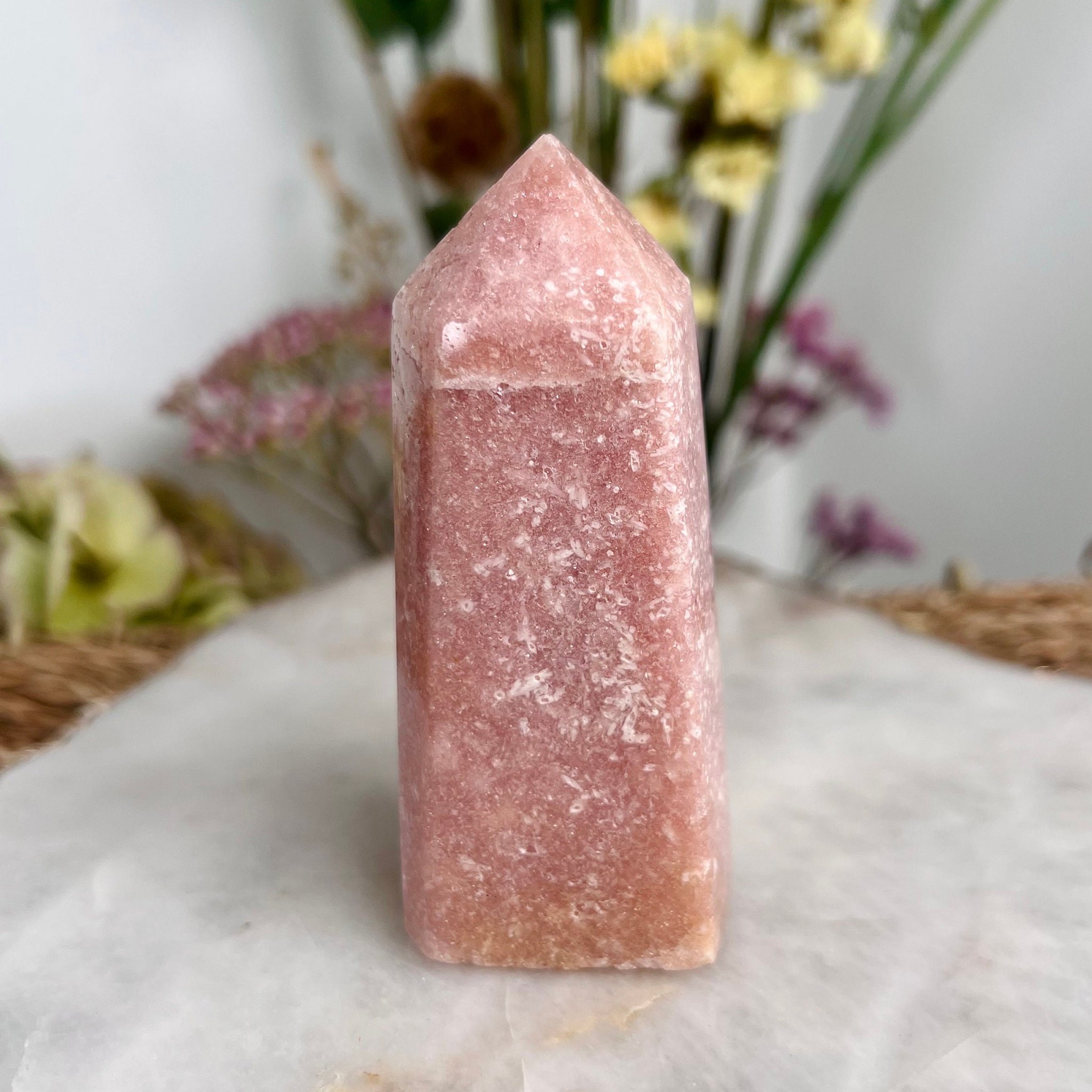 Grade AAA  Pink Amethyst Tower, Full body sparkles, Heart Chakra Healing,Unconditional Love Crystal 163g PAT02
