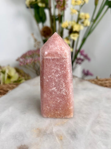 Grade AAA  Pink Amethyst Tower, Full body sparkles, Heart Chakra Healing,Unconditional Love Crystal 163g PAT02