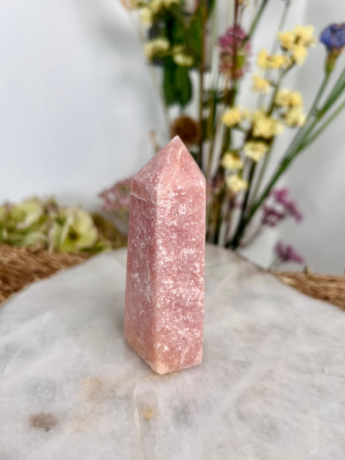 Grade AAA  Pink Amethyst Tower, Full body sparkles, Heart Chakra Healing,Unconditional Love Crystal 163g PAT02