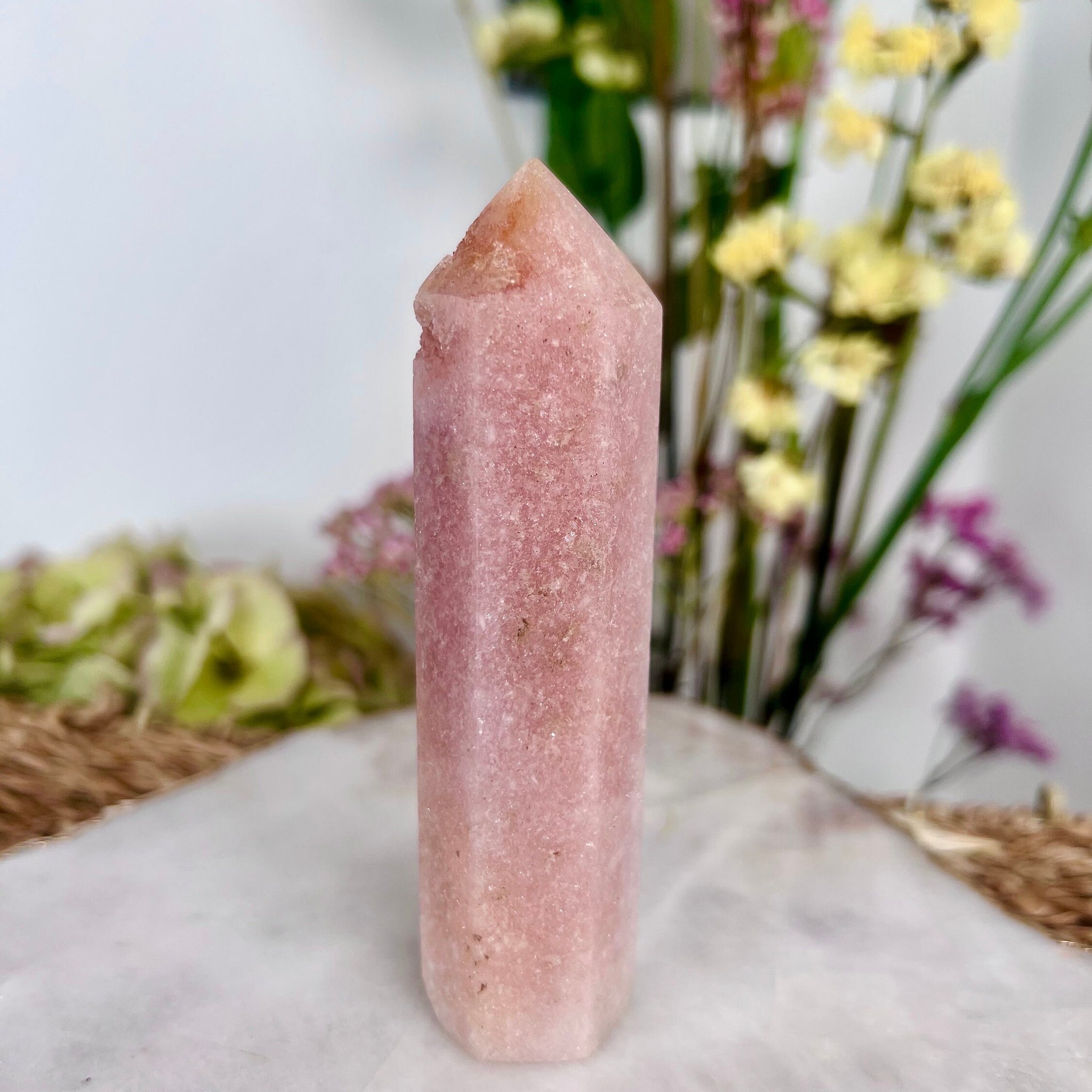 Grade AAA  Pink Amethyst Tower, Full body sparkles, Heart Chakra Healing,Unconditional Love Crystal 120g PAT04
