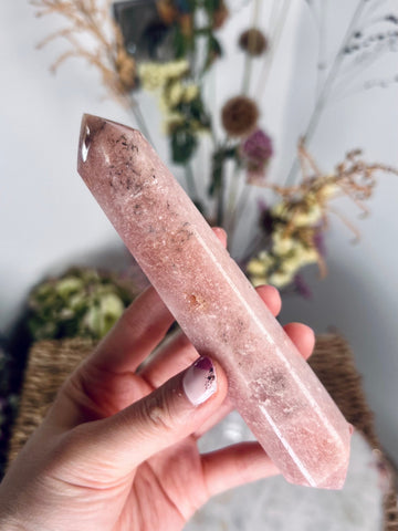 Grade AAA Argentinian Pink Amethyst Double-Terminated Point, Heart Healing Crystal Wand 180g, PADT-01