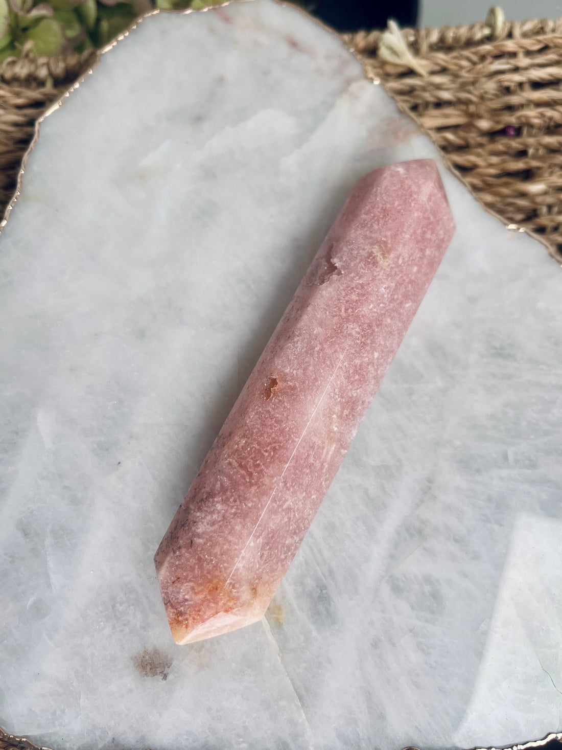 Grade AAA Argentinian Pink Amethyst Double-Terminated Point, Heart Healing Crystal Wand 180g, PADT-01