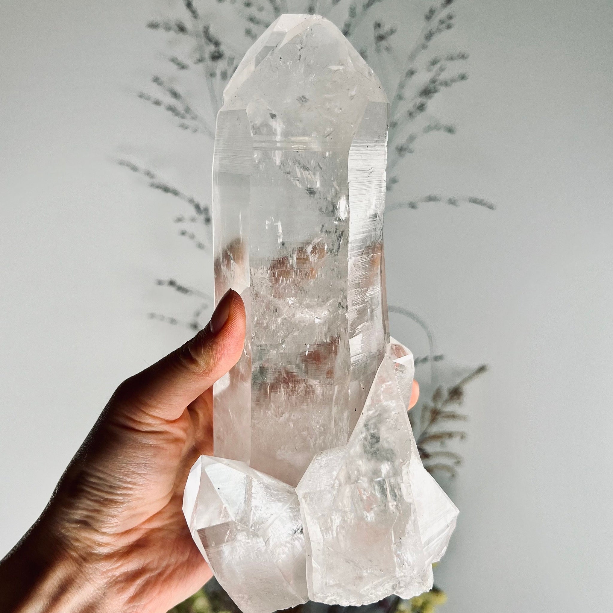 Grade AAA+ Natural Twin Lemurian Quartz on Stand 1.5kg, Self Healed, Starseed Quartz Wand, Super Extra Quality