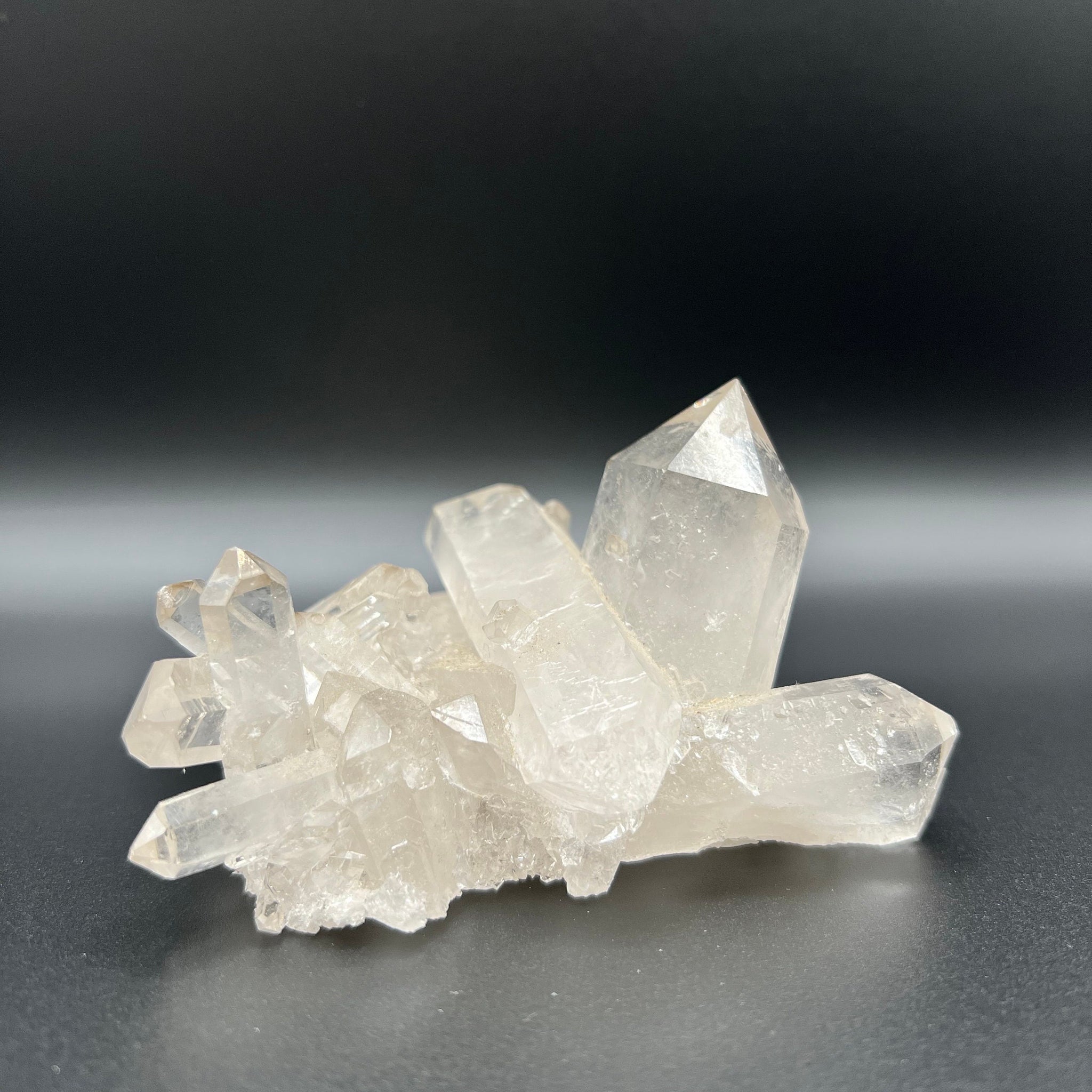 Grade AA+ Quartz Cluster with Double Terminated Point with Inner Child Point, Bridge Quartz & Rainbows, All-in-One Healing Crystal 233g EC02