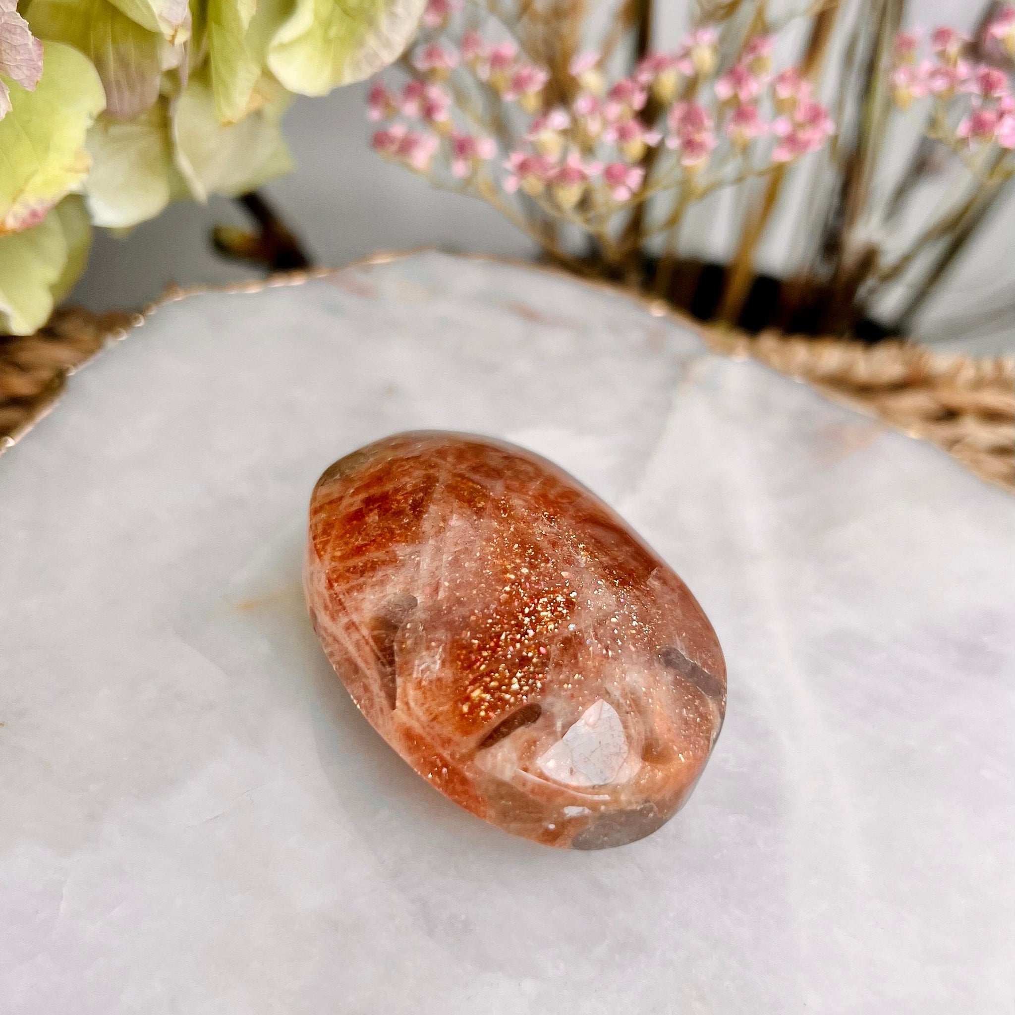 Grade AA+ Golden Sunstone Palmstone , 100% Natural from Tanzania, GSP02 -60g
