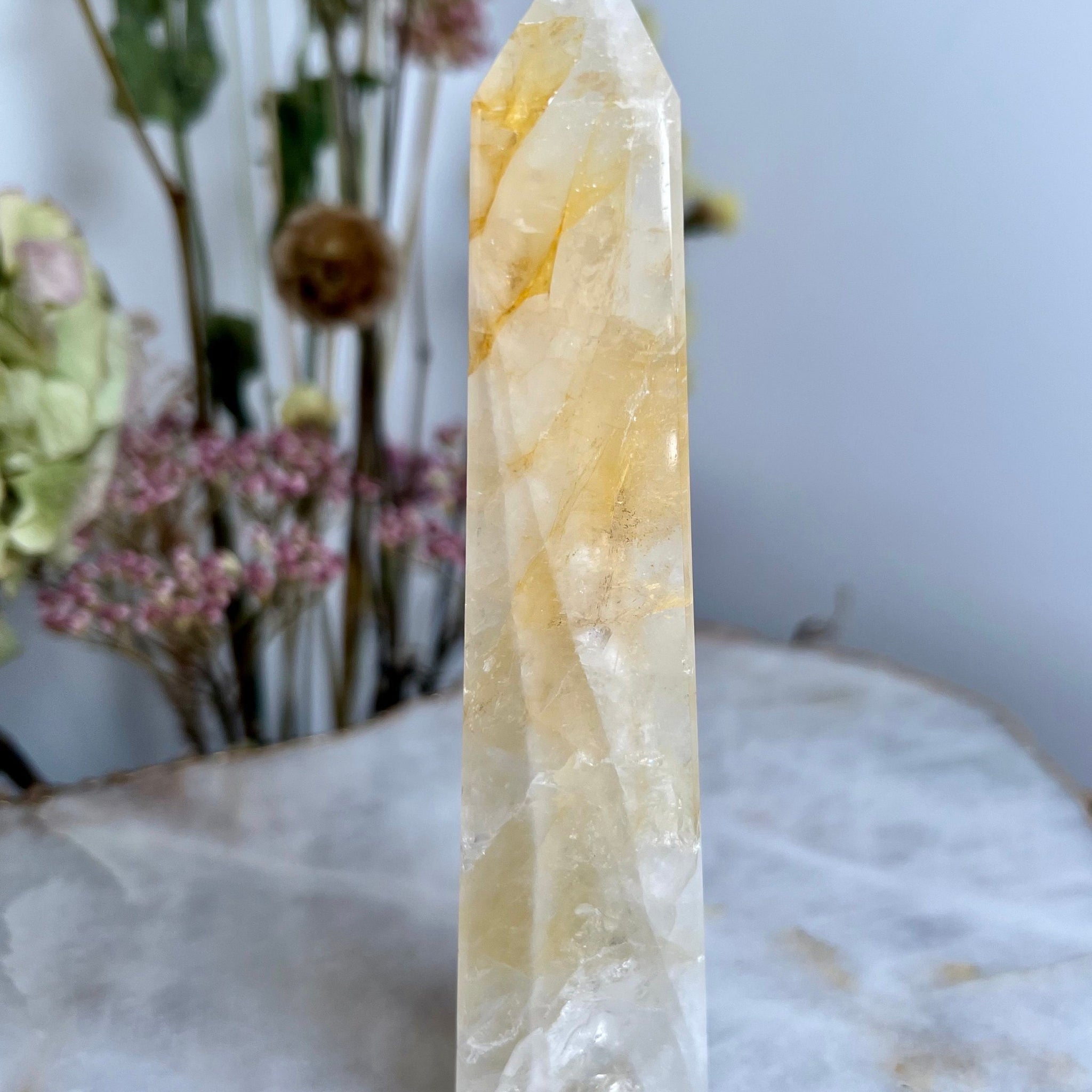 Grade AAA Golden Healer Obelisk, Natural Hematoid Quartz, Source Energy Crystal Tower 223g GHO13 Discounted for minor imperfection