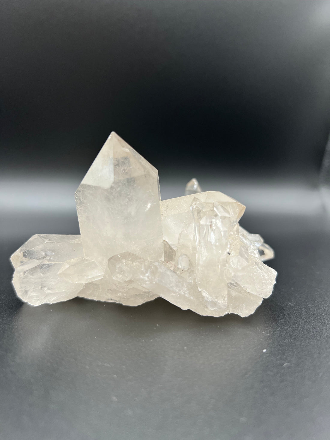 Grade AA+ Quartz Cluster with Double Terminated Point with Inner Child Point, Bridge Quartz & Rainbows, All-in-One Healing Crystal 233g EC02