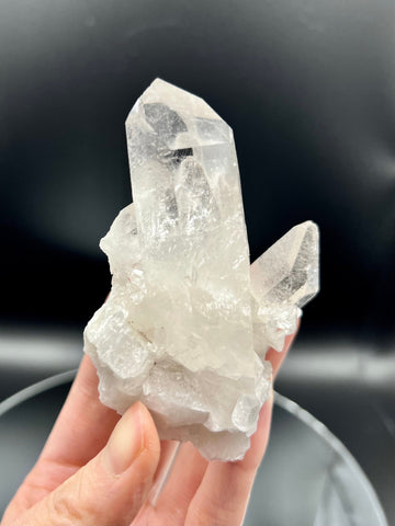 Extra Quality Clear Quartz Cluster with Rainbows, Bridge QuartzPoints & Self-Healed Parts 140g EC06