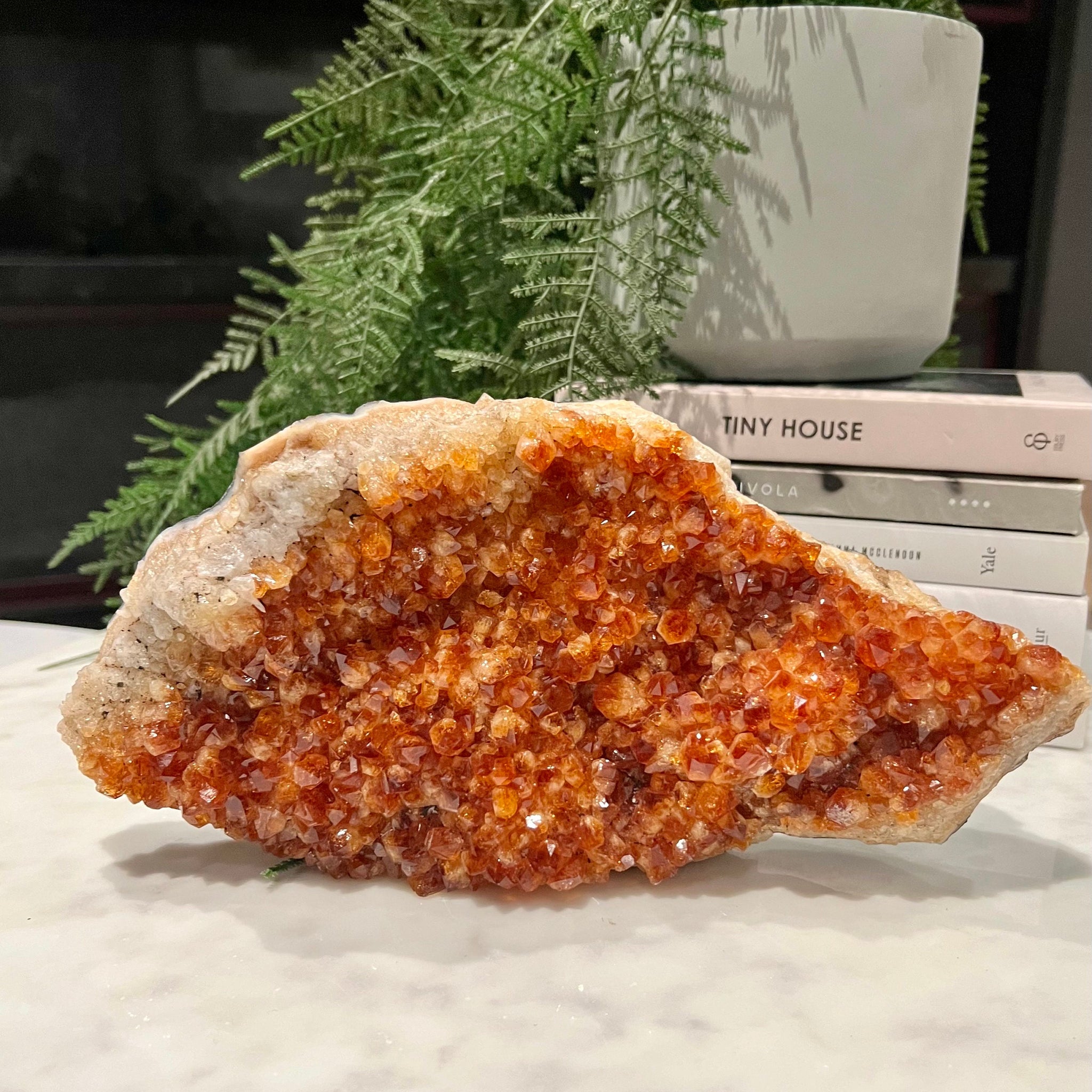 Grade AAA Heated Citrine Cluster with Stand - 2.5kg Statement Crystal for Prosperity, Success and Joy