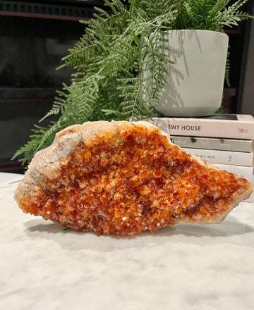 Grade AAA Heated Citrine Cluster with Stand - 2.5kg Statement Crystal for Prosperity, Success and Joy