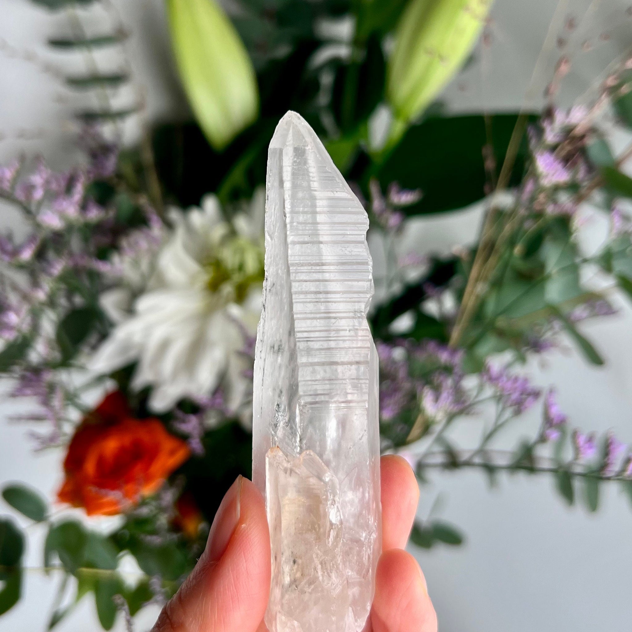 Grade AAA Natural Chlorite Lemurian Quartz 61g, Self Healed, Starseed Quartz Wand,Extra Quality CS17