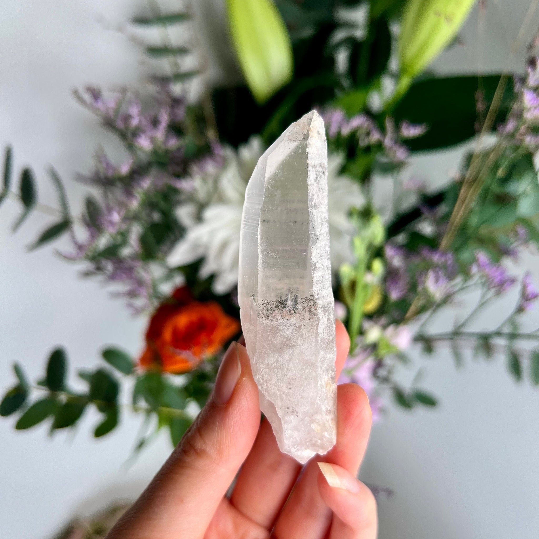 Grade AAA Natural Chlorite Lemurian Quartz 56g, Self Healed, Starseed Quartz Wand,Extra Quality CS16