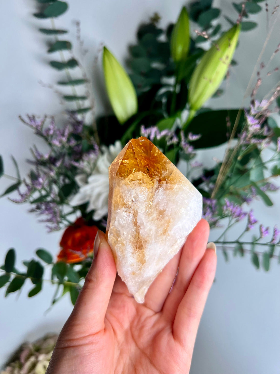 Extra Quality Heated Citrine Point with Rainbows - RC08 250g
