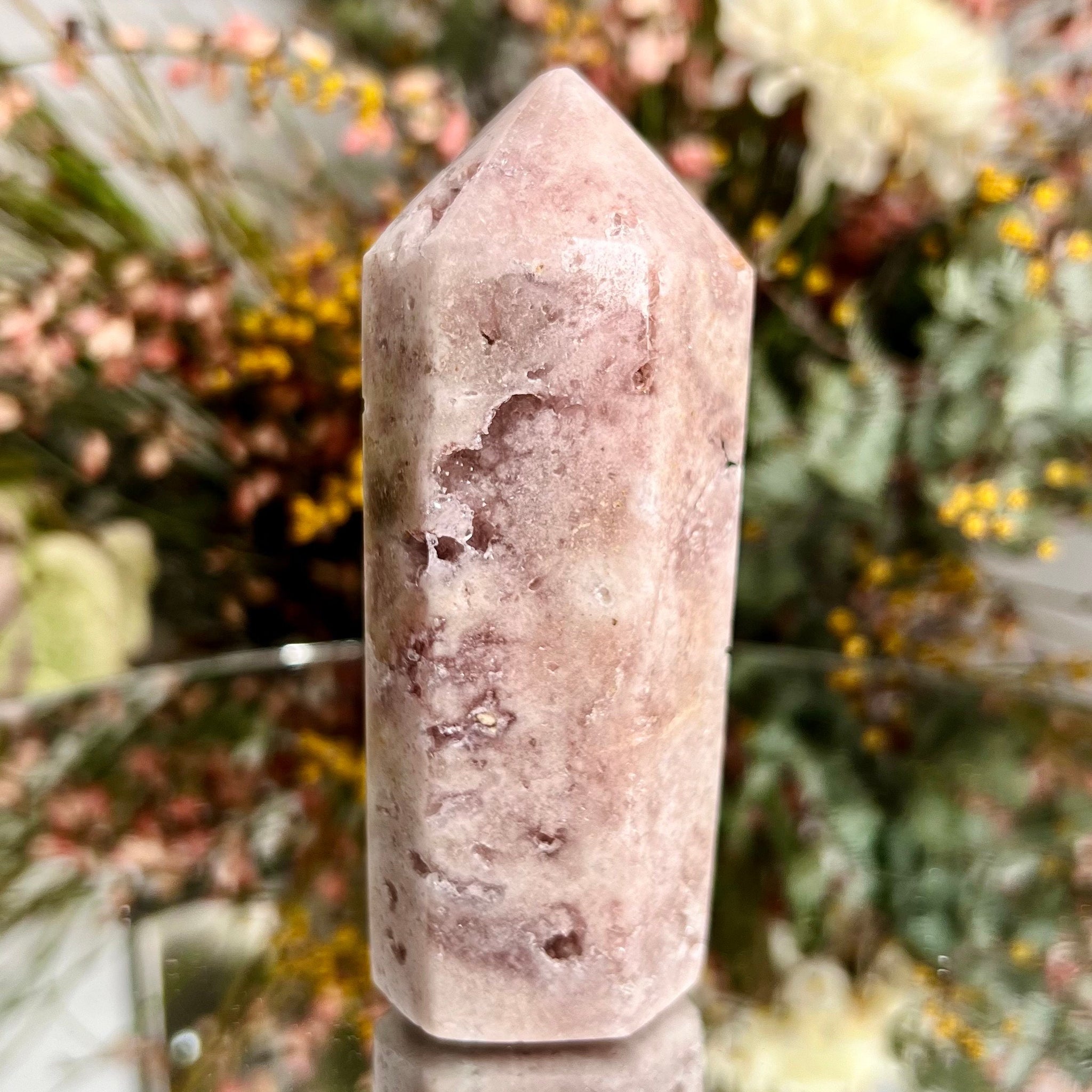 Grade AA  Pink Amethyst Tower, Full body sparkles, Heart Chakra Healing,Unconditional Love Crystal 143g PET05