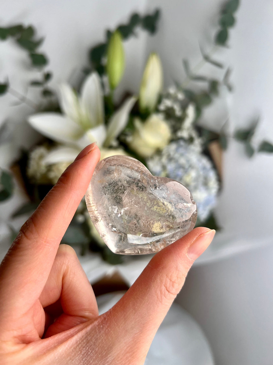 Grade AAA 100% Natural Smoky Citrine Heart with Rainbow and Rutile,November Birthstone, Transmutes Negative Energy 55g -CH05