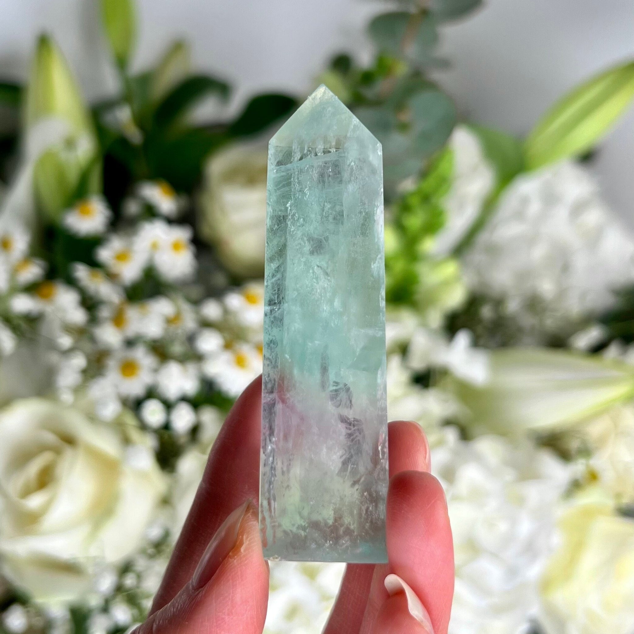 Grade AAA Rainbow Fluorite Tower with rainbow, Green Purple Fluorite Obelisk, Discounted for minor imperfection FLT10,67g