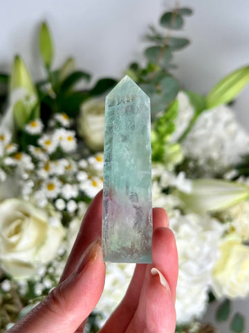 Grade AAA Rainbow Fluorite Tower with rainbow, Green Purple Fluorite Obelisk, Discounted for minor imperfection FLT10,67g