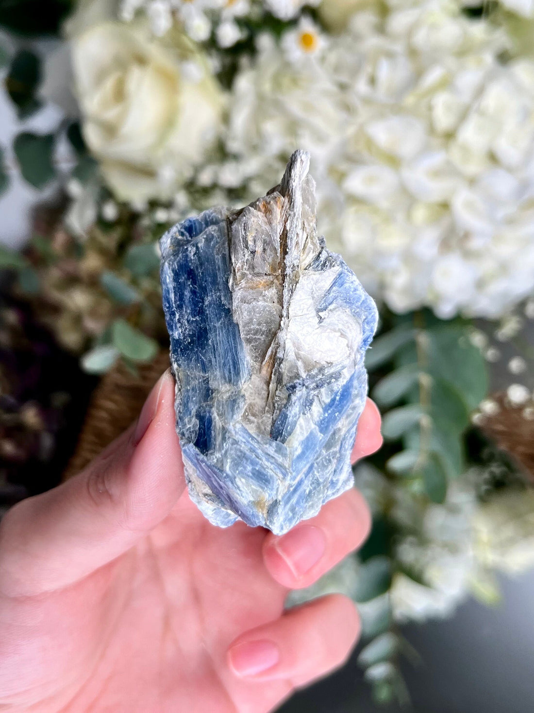 Grade AA Natural Blue Kyanite with Quartz,  Crystal Healing, Energy Protection, Calming BK17, 105g