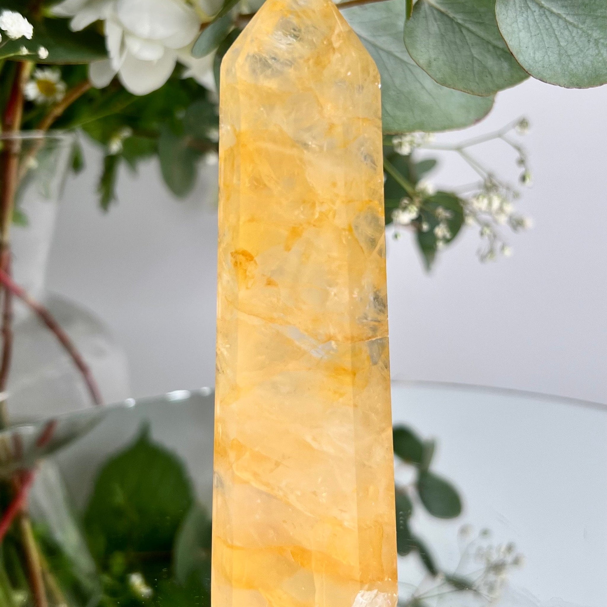 Grade AAA Golden Healer Tower - Natural Hematoid Quartz for Ultimate Healing, Abundance, and High Energy Frequency GHC16, 141g