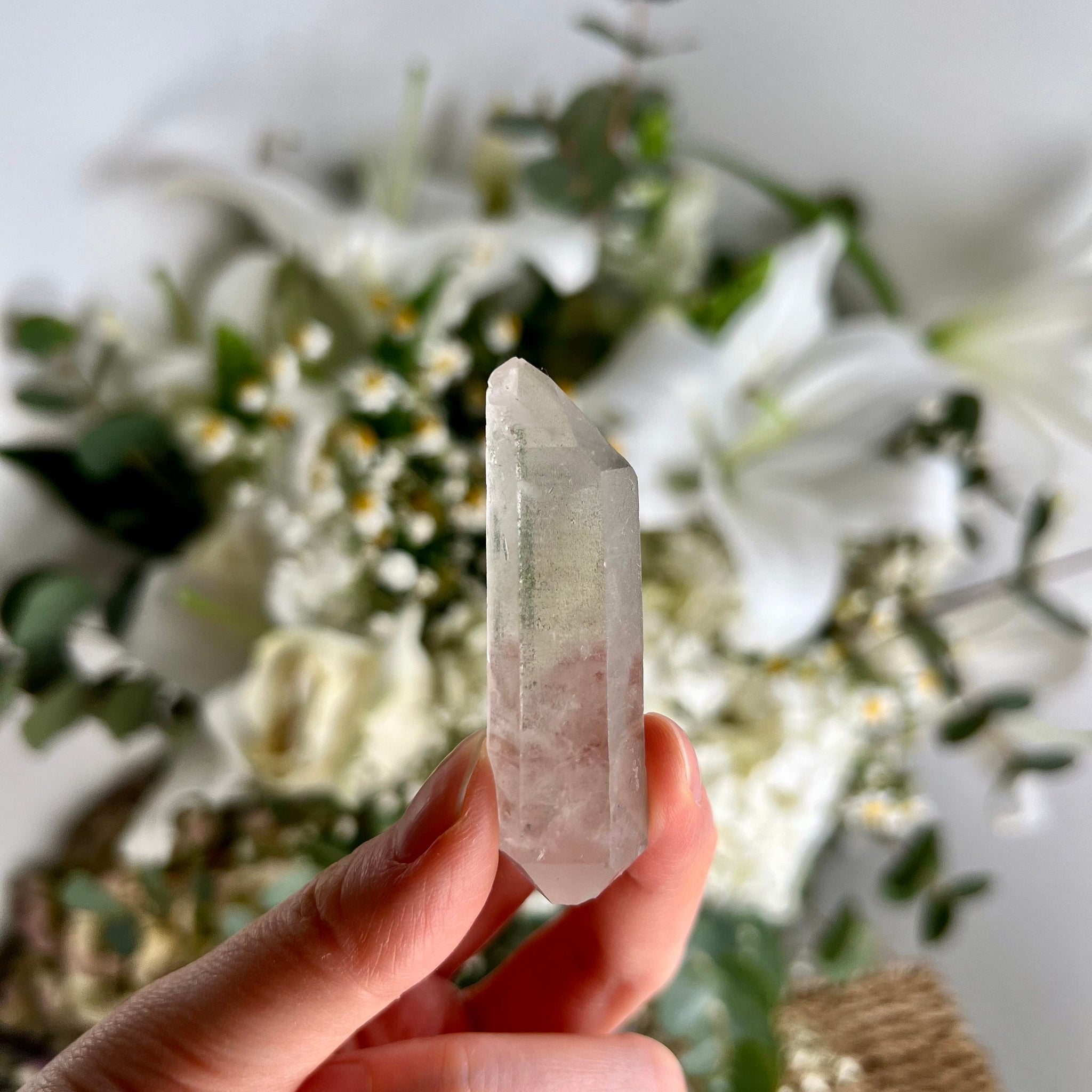 Grade AA Natural Double Terminated Chlorite Quartz Point with Rainbow - A Harmony of Healing and Protection CQC11, 21g