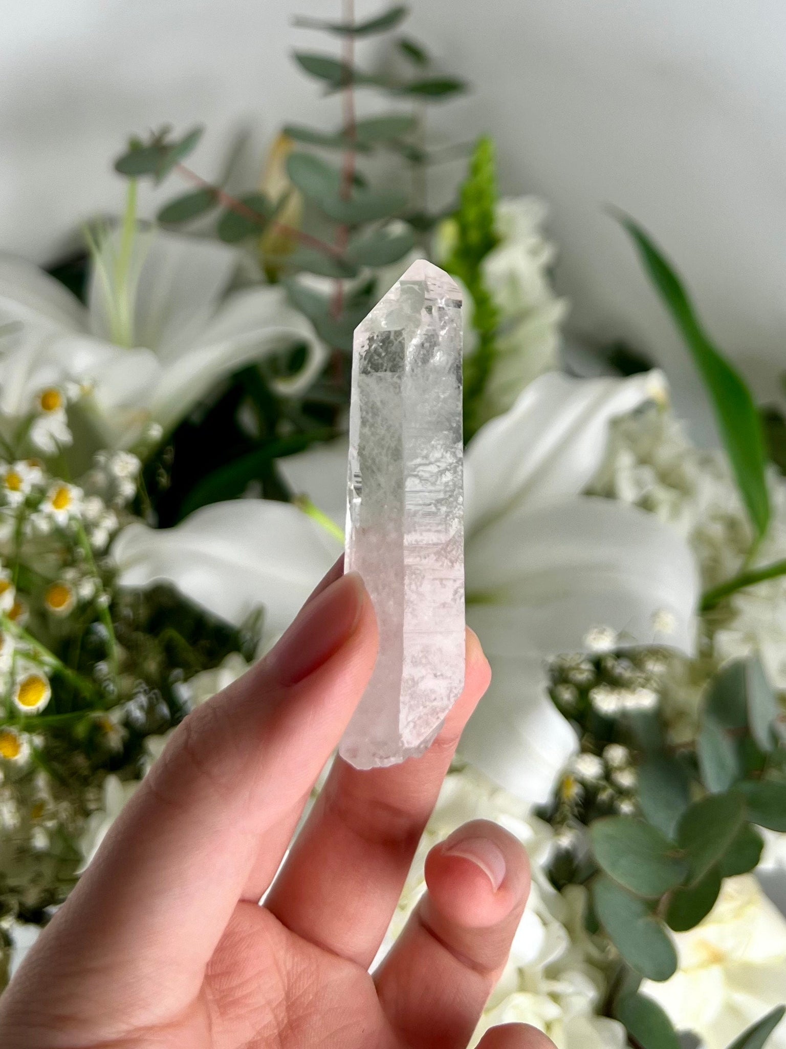 Grade AA Natural Etched Clear Quartz Point - A Beacon of Pure Energy and Insight QPC08, 31g