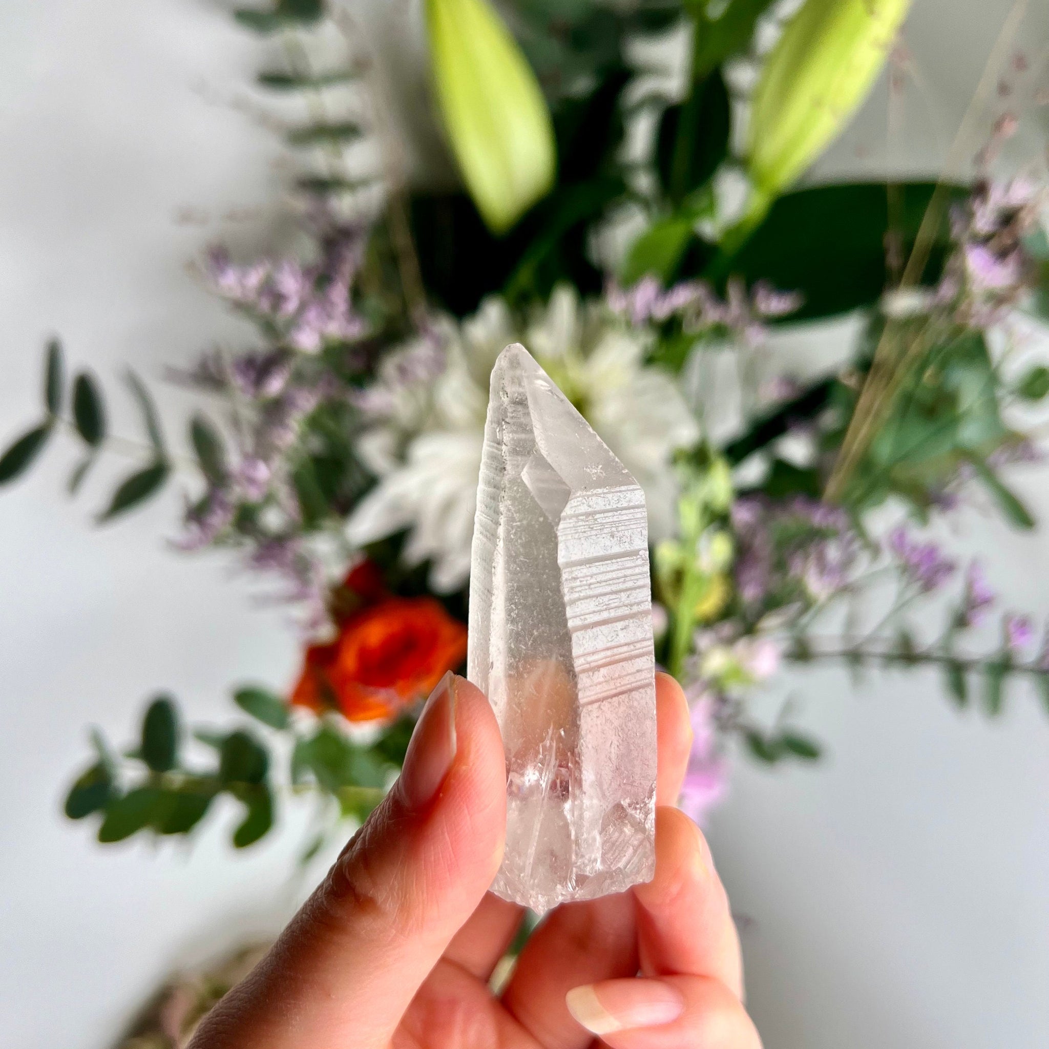 Grade AAA Natural Chlorite Crater Lemurian Quartz 46g, Self Healed, Starseed Quartz Wand,  Extra Quality CS15