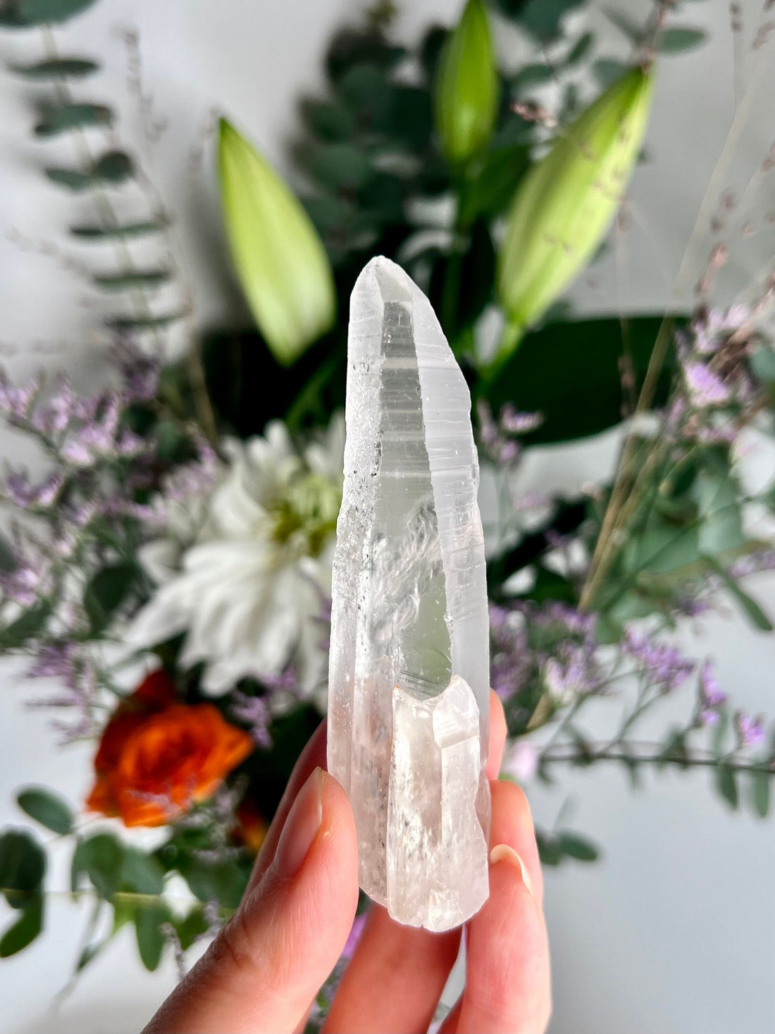 Grade AAA Natural Chlorite Lemurian Quartz 61g, Self Healed, Starseed Quartz Wand,Extra Quality CS17