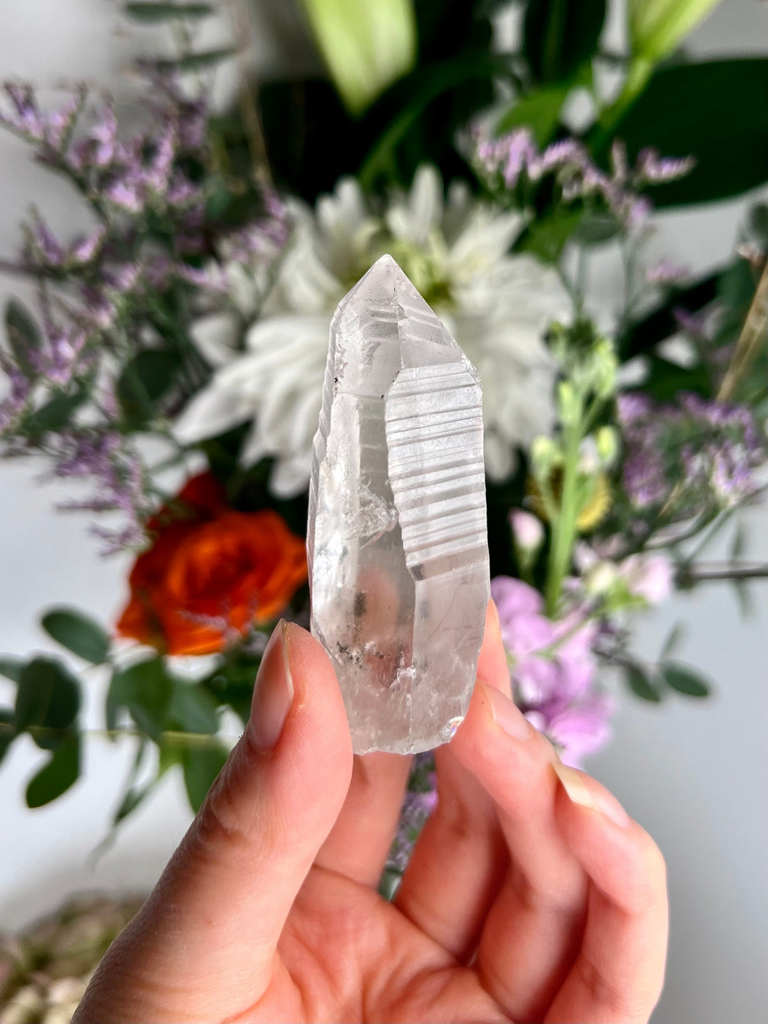 Grade AAA Natural Chlorite Lemurian Quartz 58g, Self Healed Crater Formation, Starseed Quartz Wand,  Extra Quality CS10
