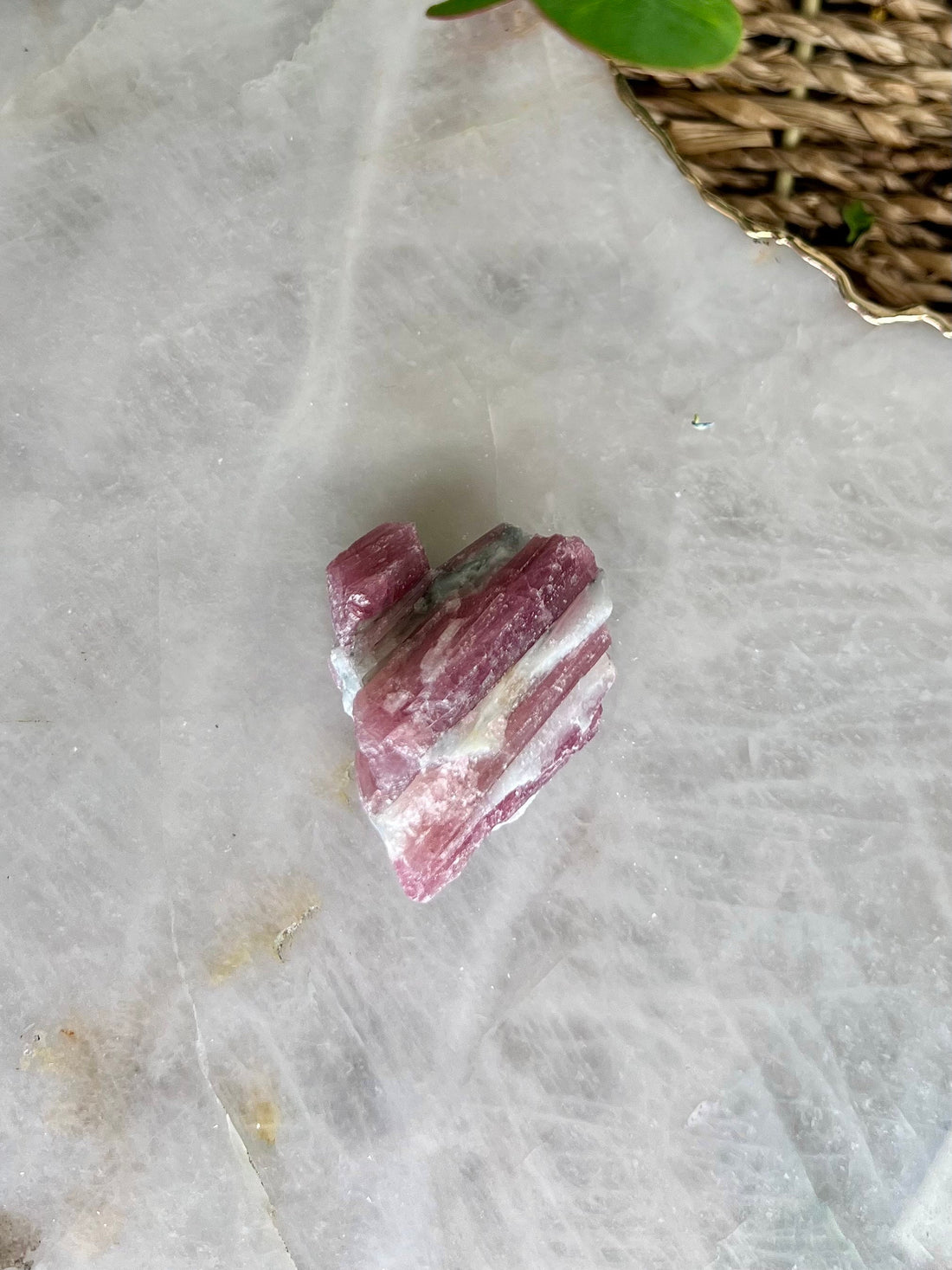Grade AA Natural Pink Tourmaline on Aquamarine,A Harmonious Blend of Love and Serenity PTC01, 45g