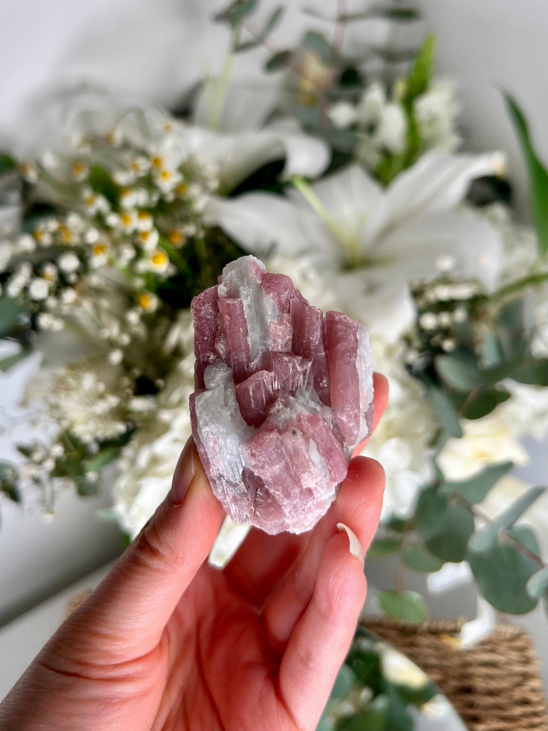 Grade AA Natural Pink Tourmaline on Aquamarine,A Harmonious Blend of Love and Serenity PTC03,106g