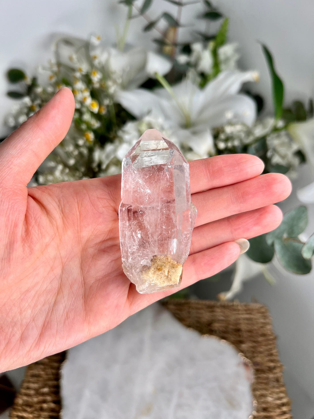 Grade AA+ Natural Etched Clear Quartz Point - A Beacon of Pure Energy and Insight CQC27, 58g