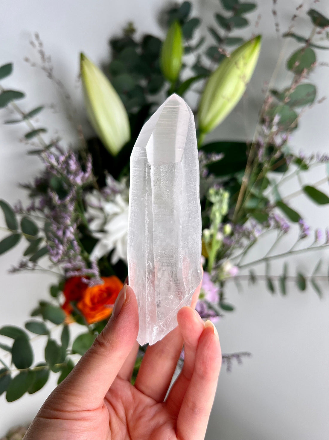 Grade AAA Natural Etched Lemurian Quartz 169g, Self Healed with Phantom, Starseed Quartz Wand, Extra Quality SL10