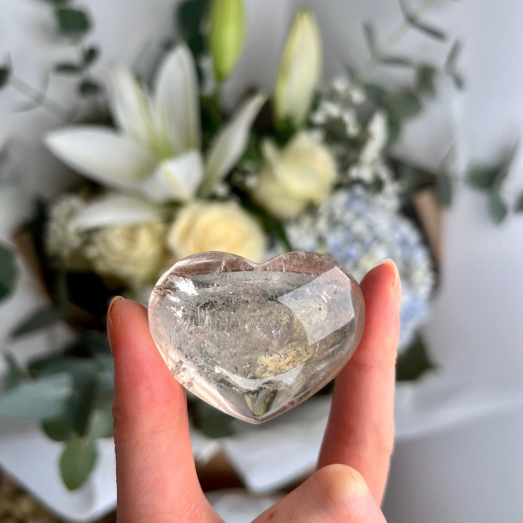 Grade AAA 100% Natural Smoky Citrine Heart with Rainbow and Rutile,November Birthstone, Transmutes Negative Energy 55g -CH05