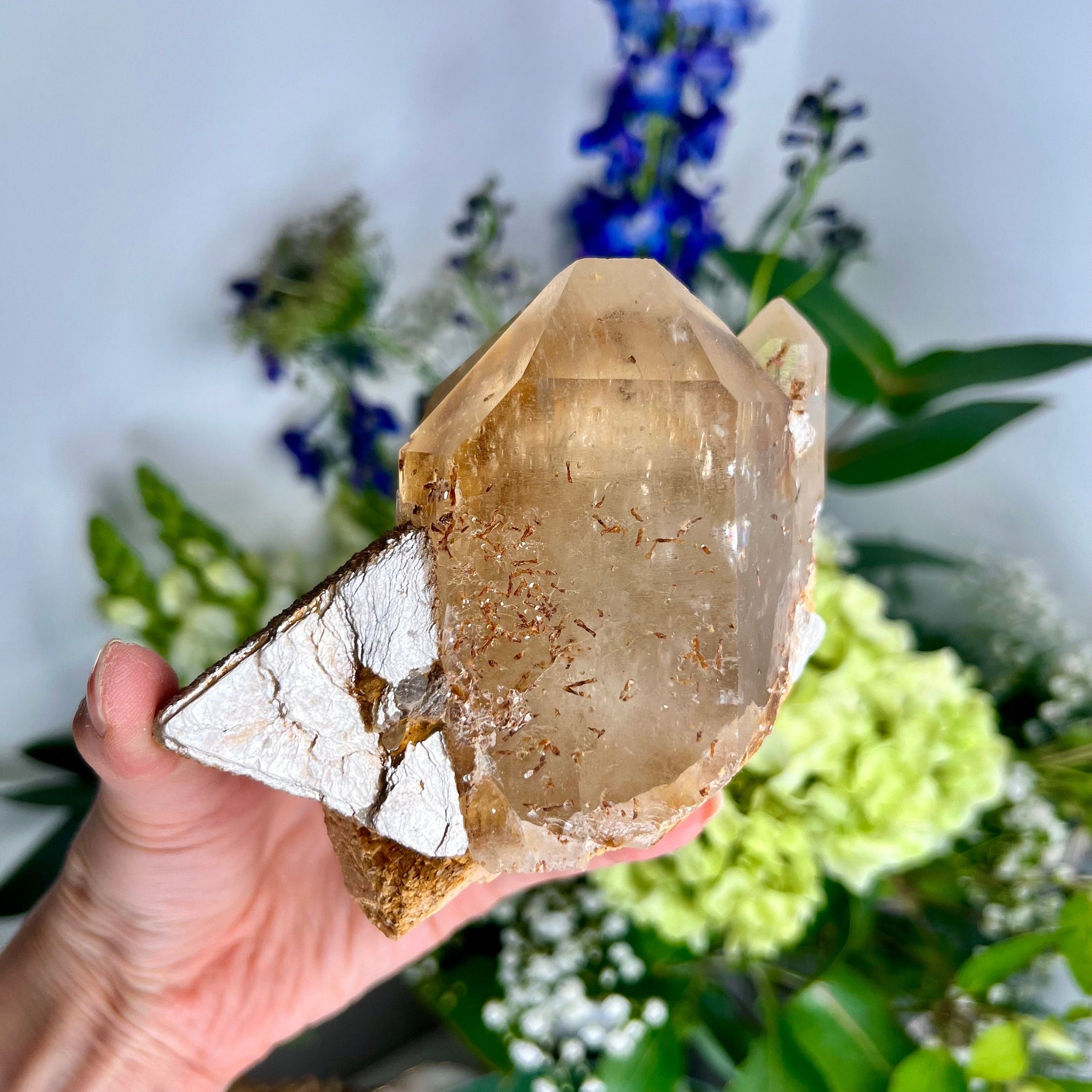 Grade AAA Natural Golden Citrine Cathedral Specimen with Mica- Super Extra Quality, CCH08, 643g