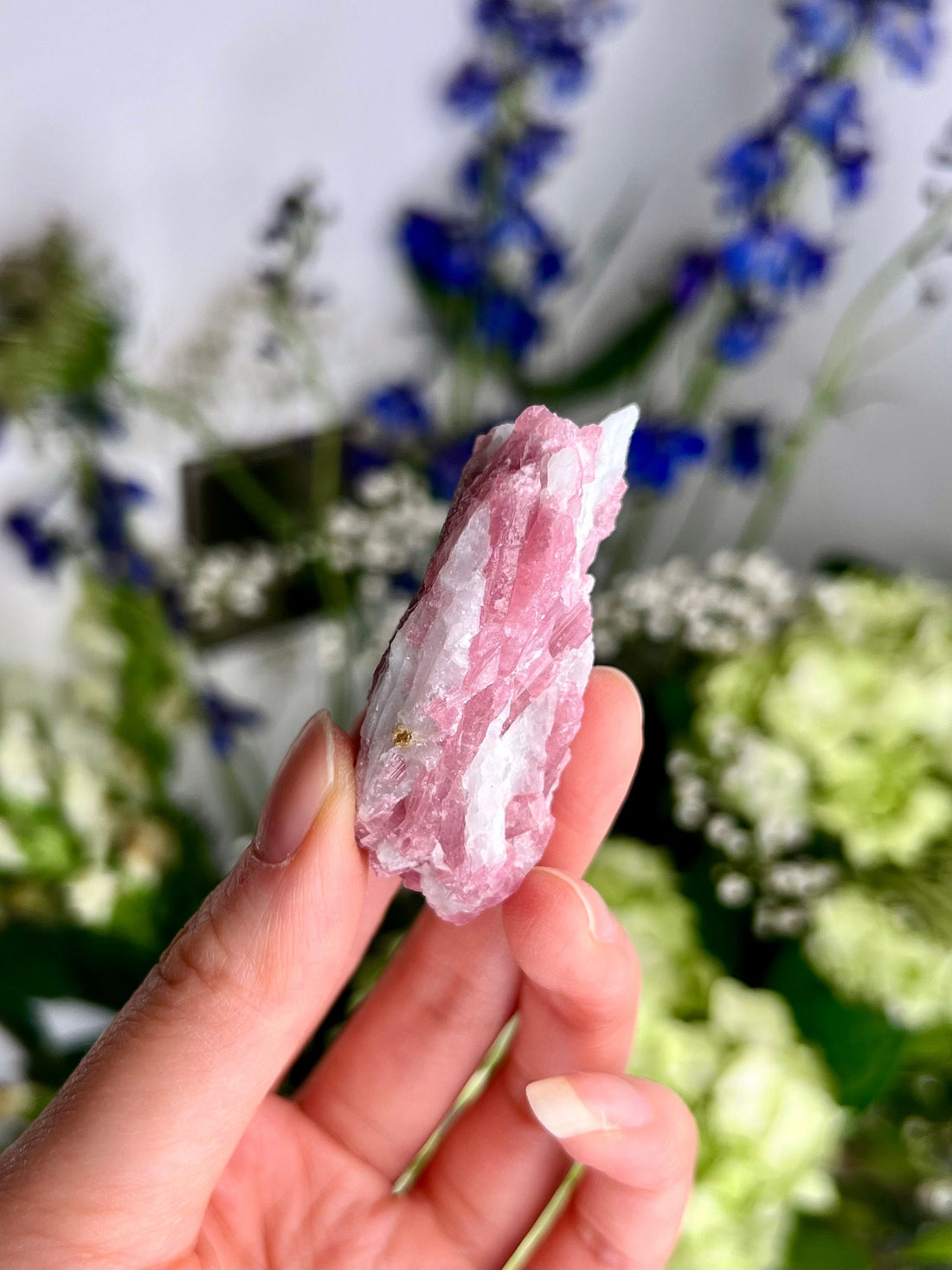 Grade AA Natural Pink Tourmaline on Aquamarine,A Harmonious Blend of Love and Serenity PTC13, 32g