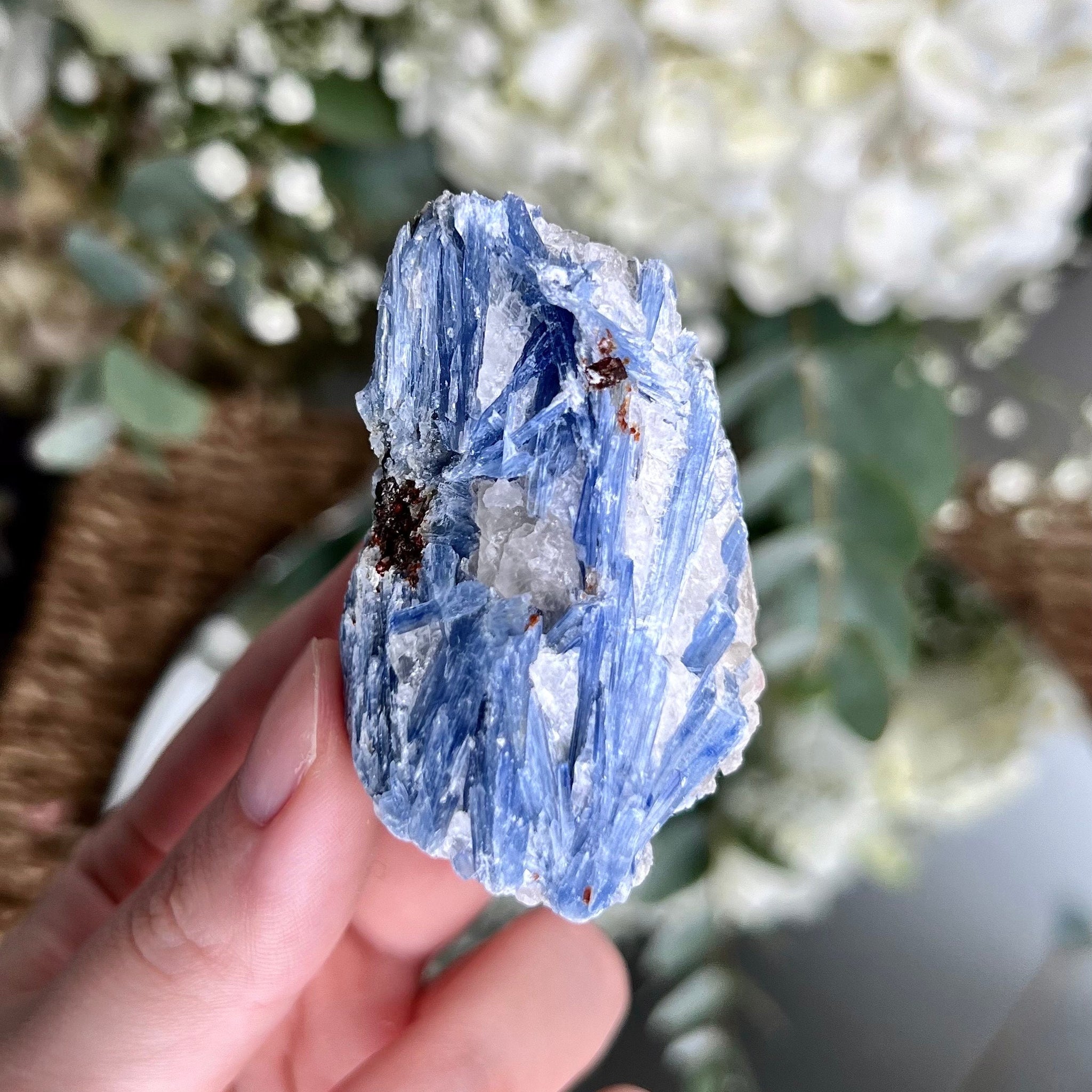 Grade AA Natural Blue Kyanite with Iron and Quartz,  Crystal Healing, Energy Protection, Calming BK15,86g