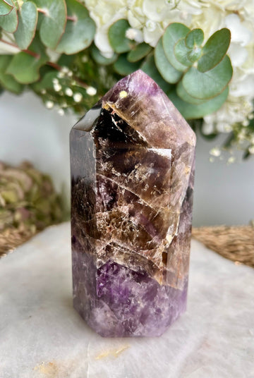 Grade AAA+ Super Seven Tower from Brazil - High-Vibration Master Healing Crystal 389g, STG03